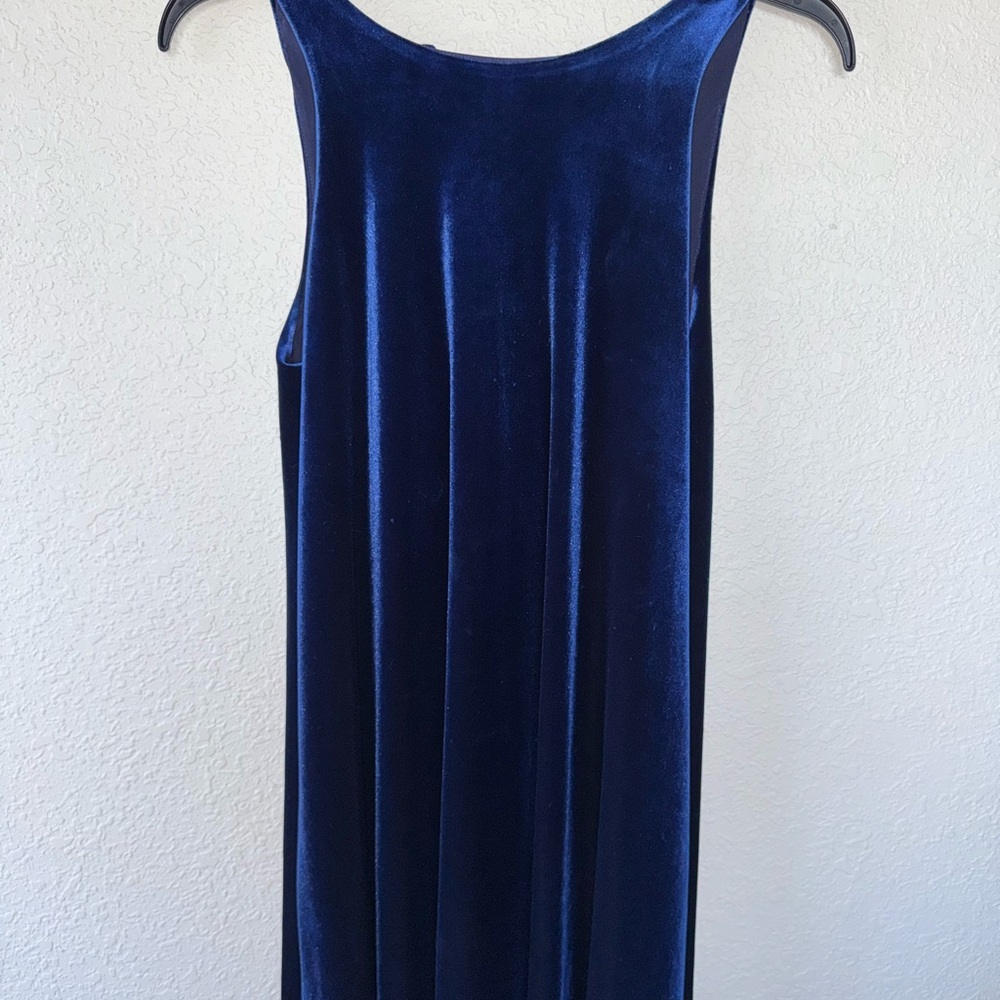 Elegant Blue Velvet Dress